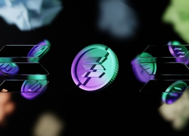 a group of small black and purple dice