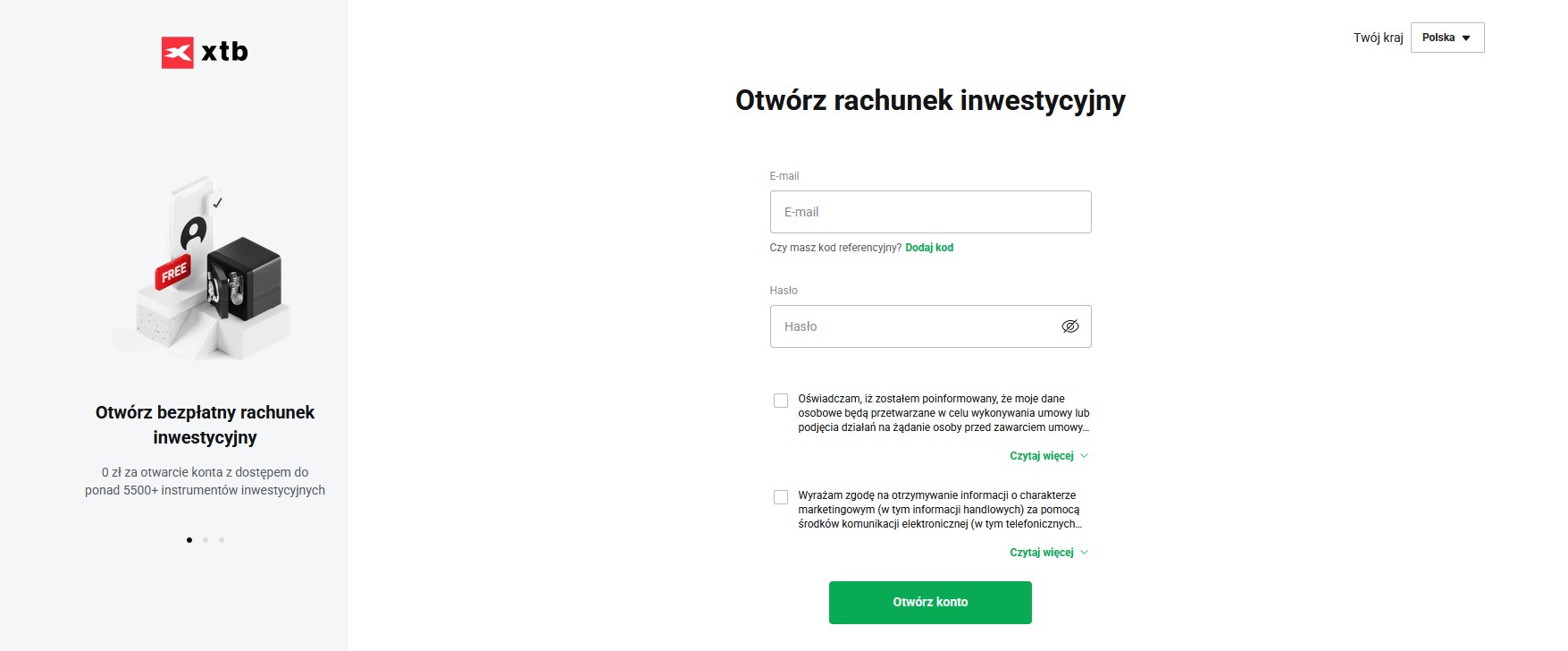 Proces rejestracji konta na platformie XTB do inwestowania w kryptowaluty Proces rejestracji konta na platformie XTB do inwestowania w kryptowaluty
