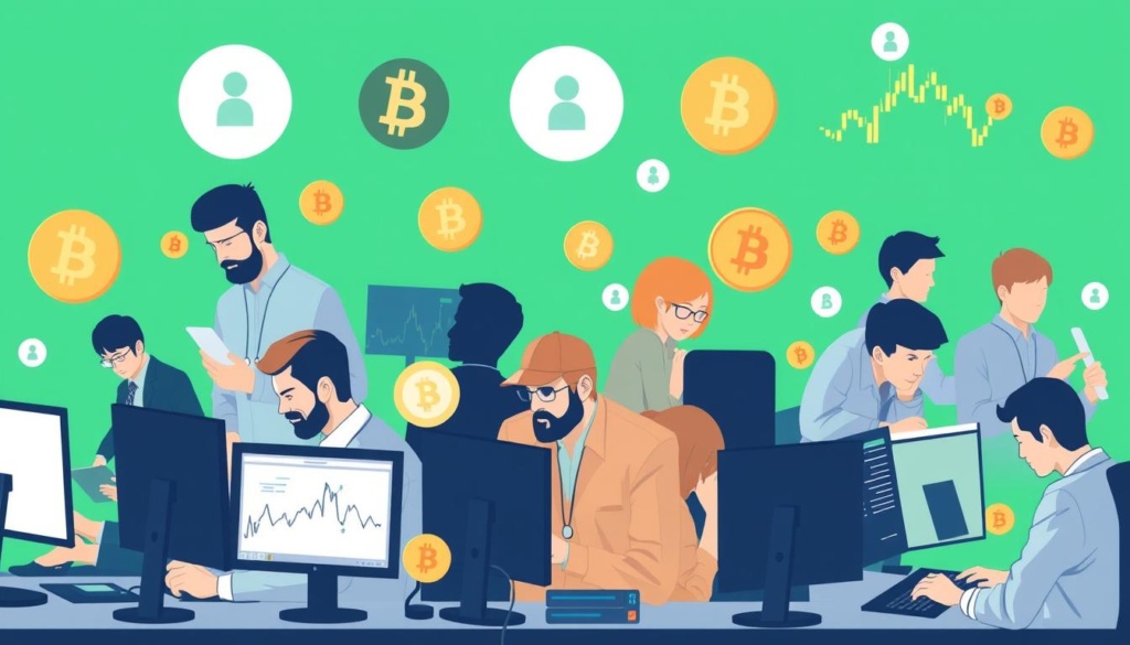 Różni użytkownicy giełdy kryptowalut Bitfinex - od początkujących do profesjonalistów