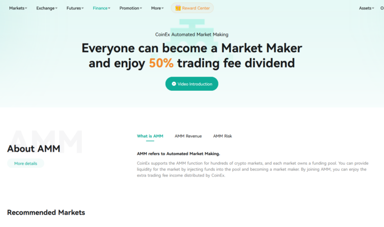 Automatyczny animator rynku (AMM) na CoinEx