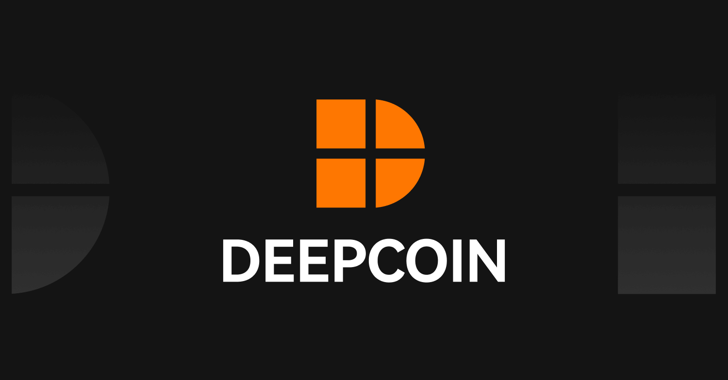 logo giełdy deepcoin na czarnym tle