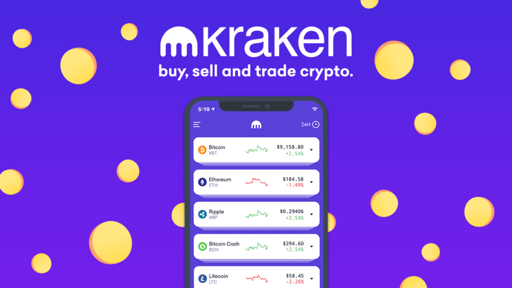 Aplikacja mobilna giełdy kryptowalut Kraken na smartfonie