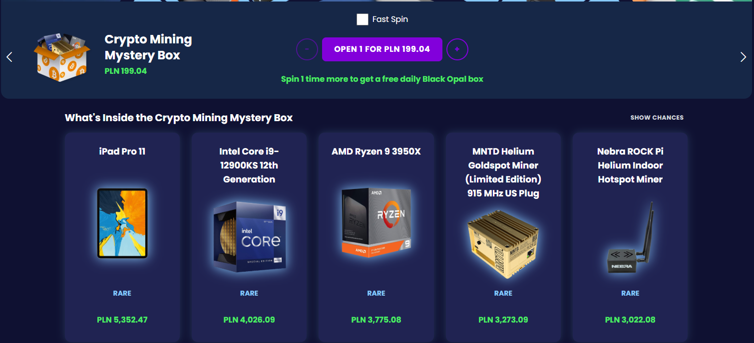 Crypto mystery box na JemLit