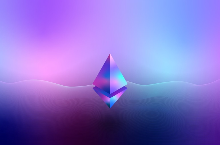 a purple and blue abstract background with a diamond