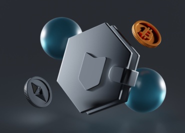 a metal object with a bitcoin coming out of it